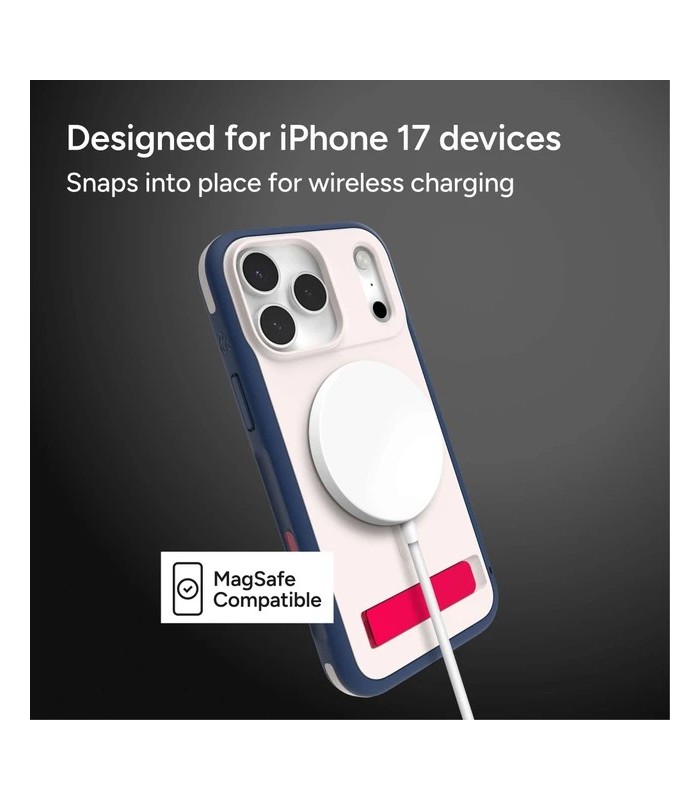 قاب مگ‌سیف آیفون زگ مدل ZAGG Sedona Snap Case with Kickstand مناسب آیفون ۱۷ پرومکس - رنگ قرمز سفید آبی