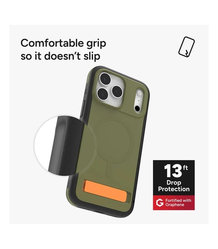 قاب مگ‌سیف آیفون زگ مدل ZAGG Sedona Snap Case with Kickstand مناسب آیفون ۱۷ پرومکس - رنگ سبز یشمی