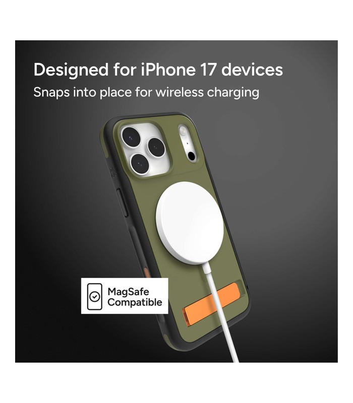 قاب مگ‌سیف آیفون زگ مدل ZAGG Sedona Snap Case with Kickstand مناسب آیفون ۱۷ پرومکس - رنگ سبز یشمی