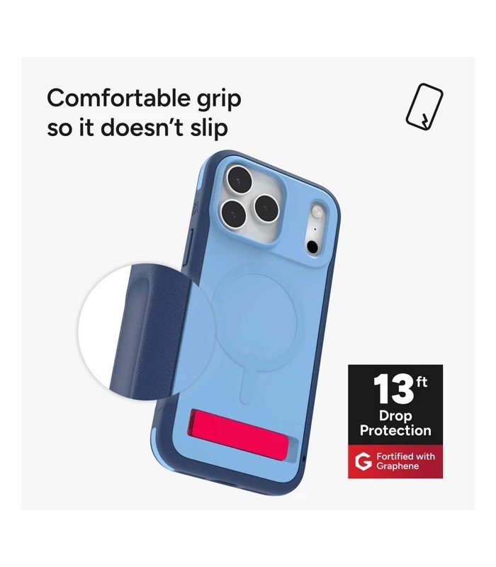 قاب مگ‌سیف آیفون زگ مدل ZAGG Sedona Snap Case with Kickstand مناسب آیفون ۱۷ پرومکس - رنگ آبی