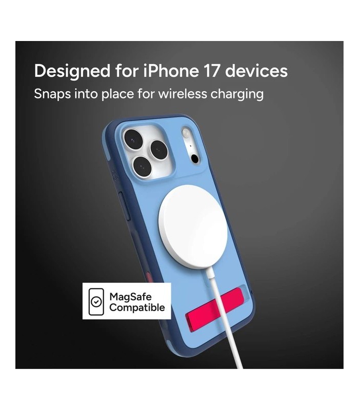 قاب مگ‌سیف آیفون زگ مدل ZAGG Sedona Snap Case with Kickstand مناسب آیفون ۱۷ پرومکس - رنگ آبی
