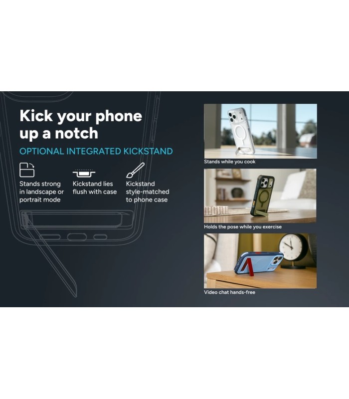 قاب مگ‌سیف آیفون زگ مدل ZAGG Sedona Snap Case with Kickstand مناسب آیفون ۱۷ پرومکس - رنگ آبی