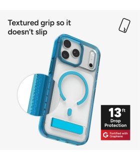 قاب مگ‌سیف آیفون زگ مدل ZAGG Santa Cruz Snap Case with Kickstand مناسب آیفون ۱۷ پرومکس - رنگ آبی