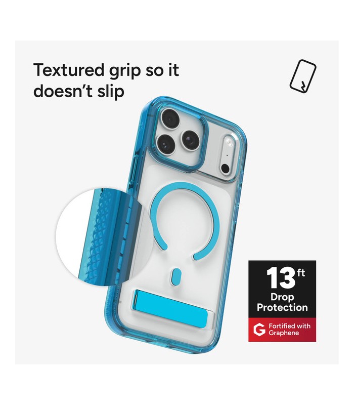 قاب مگ‌سیف آیفون زگ مدل ZAGG Santa Cruz Snap Case with Kickstand مناسب آیفون ۱۷ پرومکس - رنگ آبی