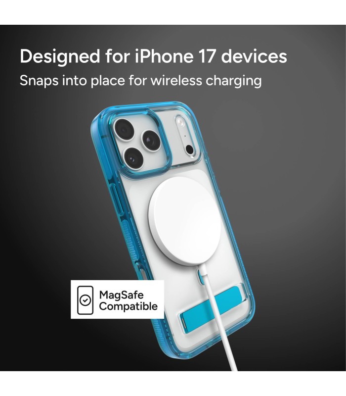 قاب مگ‌سیف آیفون زگ مدل ZAGG Santa Cruz Snap Case with Kickstand مناسب آیفون ۱۷ پرومکس - رنگ آبی
