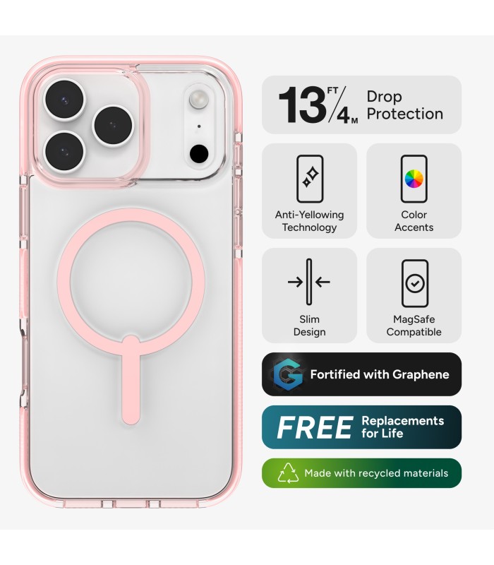 قاب مگ‌سیف آیفون زگ مدل ZAGG Santa Cruz Snap Case مناسب آیفون ۱۷ پرومکس - رنگ صورتی