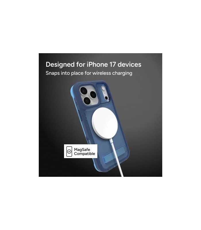 قاب مگ‌سیف آیفون زگ مدل ZAGG Rainier Snap with Kickstand مناسب آیفون ۱۷ پرومکس - رنگ آبی