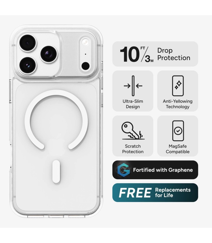قاب مگ‌سیف آیفون زگ مدل ZAGG Crystal Palace Lite C-Snap Case مناسب آیفون ۱۷ پرومکس - رنگ شفاف