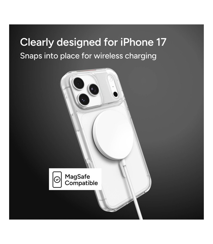 قاب مگ‌سیف آیفون زگ مدل ZAGG Crystal Palace Lite C-Snap Case مناسب آیفون ۱۷ پرومکس - رنگ شفاف