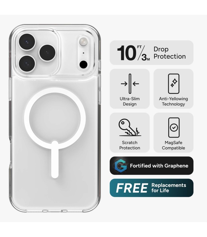 قاب مگ‌سیف آیفون زگ مدل ZAGG Crystal Palace Lite Snap Case مناسب آیفون ۱۷ پرومکس - رنگ شفاف