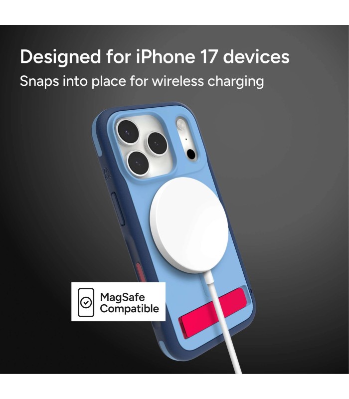 قاب مگ‌سیف آیفون زگ مدل ZAGG Sedona Snap Case with Kickstand مناسب آیفون 17 پرو - رنگ آبی