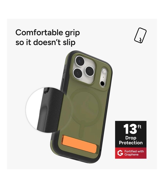 قاب مگ‌سیف آیفون زگ مدل ZAGG Sedona Snap Case with Kickstand مناسب آیفون ۱۷ پرو - رنگ سبز یشمی