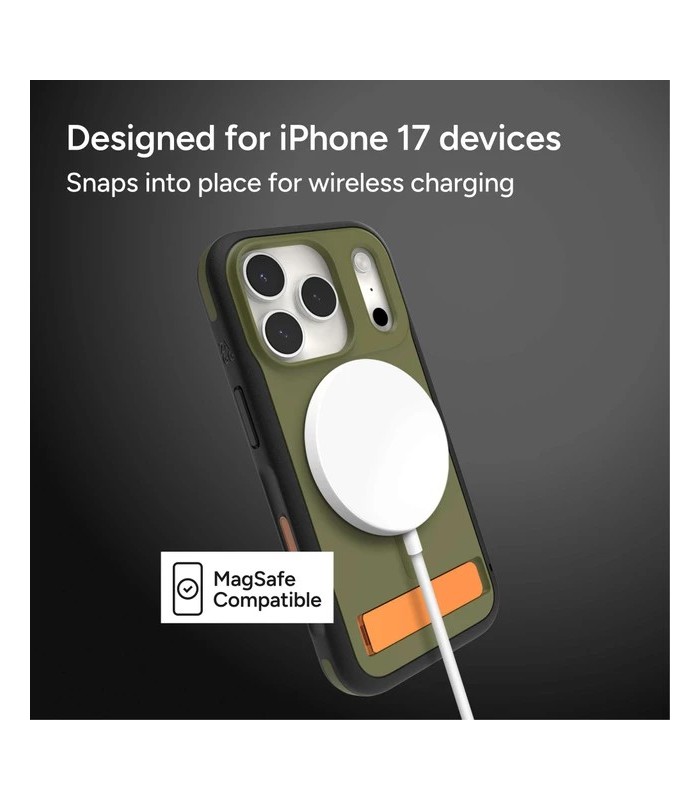 قاب مگ‌سیف آیفون زگ مدل ZAGG Sedona Snap Case with Kickstand مناسب آیفون ۱۷ پرو - رنگ سبز یشمی