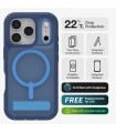 قاب مگ‌سیف آیفون زگ مدل ZAGG Rainier Snap with Kickstand مناسب آیفون ۱۷ پرو - رنگ آبی
