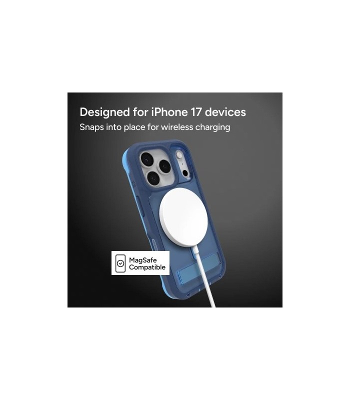 قاب مگ‌سیف آیفون زگ مدل ZAGG Rainier Snap with Kickstand مناسب آیفون ۱۷ پرو - رنگ آبی