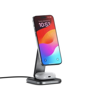 پایه شارژ بی‌سیم ساتچی مدل Satechi 2-in-1 Foldable Qi2 Wireless Charging Stand