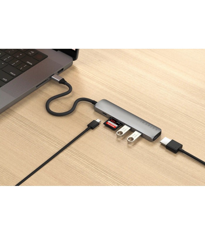 هاب 6 در 1 ساتچی مدل Satechi 6-in-1 USB-C Slim Multiport Adapter