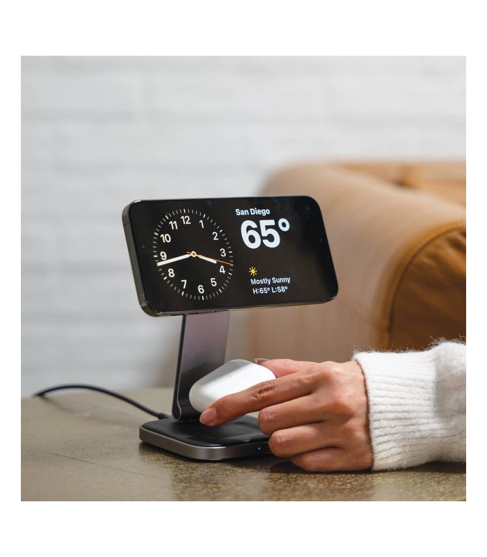 پایه شارژ بی‌سیم ساتچی مدل Satechi 2-in-1 Foldable Qi2 Wireless Charging Stand