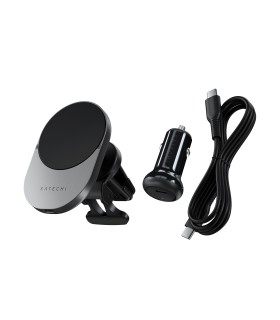 شارژر فندکی و شارژر بی‌سیم ساتچی مدل Satechi Qi2 Wireless Car Charger