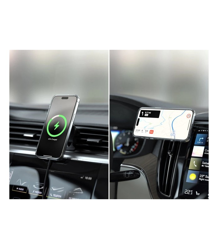 شارژر فندکی و شارژر بی‌سیم ساتچی مدل Satechi Qi2 Wireless Car Charger