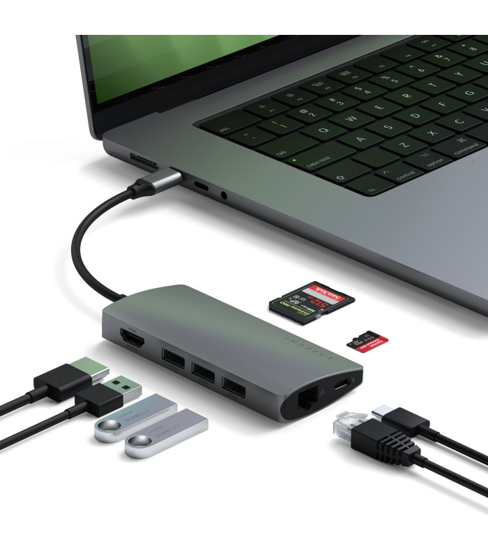 هاب ۸ در ۱ ساتچی مدل Satechi Type-C Multi-Port Adapter 4K with Ethernet V2
