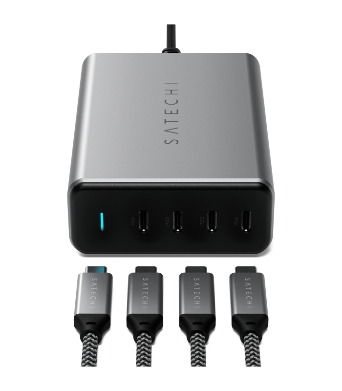 پورت شارژ ۱۶۵ وات ساتچی مدل Satechi 165W USB-C 4-Port PD GaN Charger