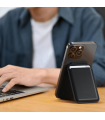 جاکارتی مگ‌سیف ساتچی مدل Satechi Vegan-Leather Magnetic Wallet Stand - رنگ مشکی