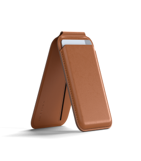 جاکارتی مگ‌سیف ساتچی مدل Satechi Vegan-Leather Magnetic Wallet Stand - رنگ قهوه‌ای
