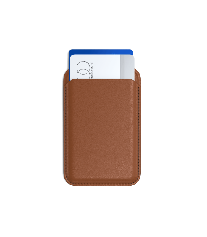 جاکارتی مگ‌سیف ساتچی مدل Satechi Vegan-Leather Magnetic Wallet Stand - رنگ قهوه‌ای