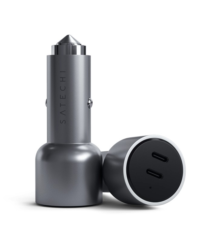 شارژر فندکی ۴۰ وات ساتچی مدل Satechi 40W DUAL USB-C PD CAR CHARGER