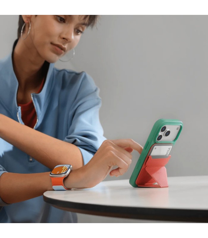 جا کارتی مگ‌سیف استند مافت مدل MOFT Snap-on Phone Stand & Wallet MOVAS - رنگ قرمز