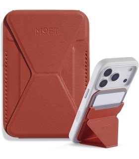جا کارتی مگ‌سیف استند مافت مدل MOFT Snap-on Phone Stand & Wallet MOVAS - رنگ قرمز آجری