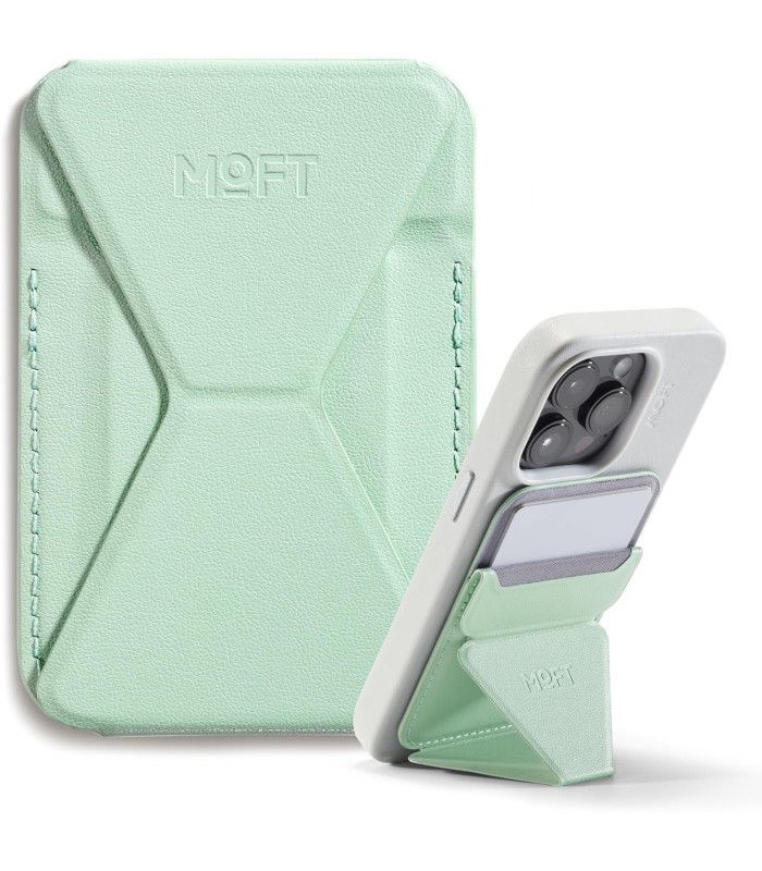 جا کارتی مگ‌سیف استند مافت مدل MOFT Snap-on Phone Stand & Wallet MOVAS - رنگ سبز روشن
