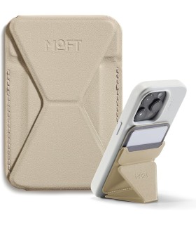 جا کارتی مگ‌سیف استند مافت مدل MOFT Snap-on Phone Stand & Wallet MOVAS - رنگ بژ