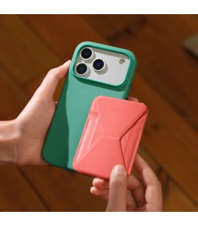جا کارتی مگ‌سیف استند مافت مدل MOFT Snap-on Phone Stand & Wallet MOVAS - رنگ قرمز آجری