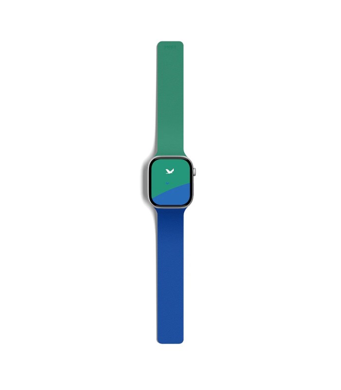 بند دورو اپل واچ مافت مناسب اپل واچ ۴۴, ۴۵, ۴۶, ۴۹ میلی‌متر مدل MOFT Snap Duo Watch Band - رنگ آبی و سبز