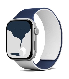بند دورو اپل واچ مافت مناسب اپل واچ ۳۸, ۴۰, ۴۱, ۴۲ میلی‌متر مدل MOFT Snap Duo Watch Band - رنگ سرمه‌ای و سفید