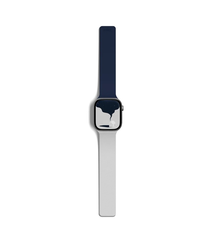 بند دورو اپل واچ مافت مناسب اپل واچ ۳۸, ۴۰, ۴۱, ۴۲ میلی‌متر مدل MOFT Snap Duo Watch Band - رنگ سرمه‌ای و سفید