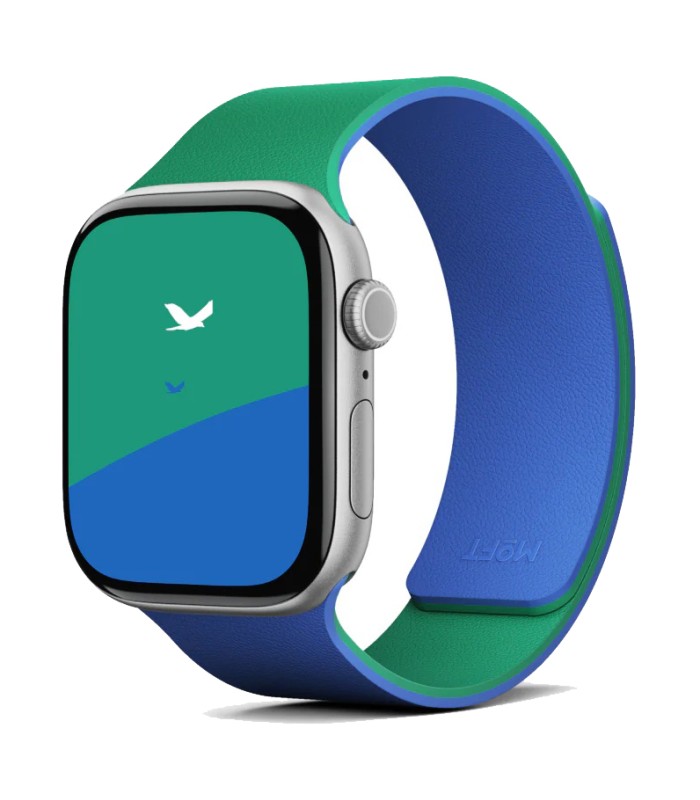 بند دورو اپل واچ مافت مناسب اپل واچ ۳۸, ۴۰, ۴۱, ۴۲ میلی‌متر مدل MOFT Snap Duo Watch Band - رنگ آبی و سبز
