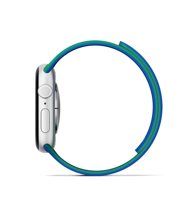 بند دورو اپل واچ مافت مناسب اپل واچ ۳۸, ۴۰, ۴۱, ۴۲ میلی‌متر مدل MOFT Snap Duo Watch Band - رنگ آبی و سبز