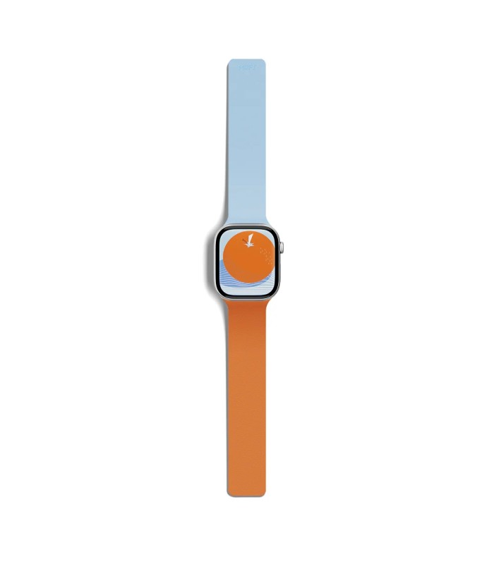 بند دورو اپل واچ مافت مناسب اپل واچ ۳۸, ۴۰, ۴۱, ۴۲ میلی‌متر مدل MOFT Snap Duo Watch Band - رنگ نیلی و نارنجی