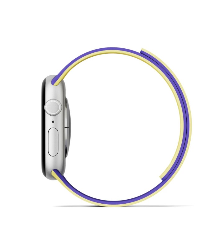 بند دورو اپل واچ مافت مناسب اپل واچ ۳۸, ۴۰, ۴۱, ۴۲ میلی‌متر مدل MOFT Snap Duo Watch Band - رنگ زرد و بنفش