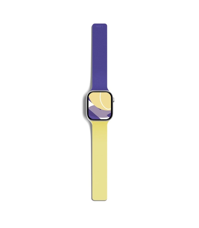 بند دورو اپل واچ مافت مناسب اپل واچ ۳۸, ۴۰, ۴۱, ۴۲ میلی‌متر مدل MOFT Snap Duo Watch Band - رنگ زرد و بنفش