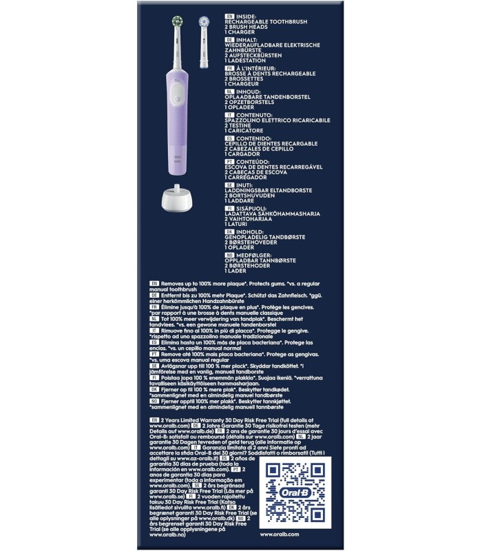مسواک برقی اورال بی مدل Oral-B Vitality Pro - رنگ بنفش