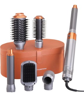 سشوار و حالت‌دهنده مو انزو مدل ENZO 6-in-1 Air Styler EN-4133 - رنگ نقره‌ای نارنجی