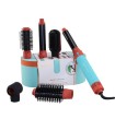 سشوار و حالت‌دهنده مو انزو مدل ENZO 6-in-1 Air Styler EN-4133 - رنگ فیروزه‌ای نارنجی