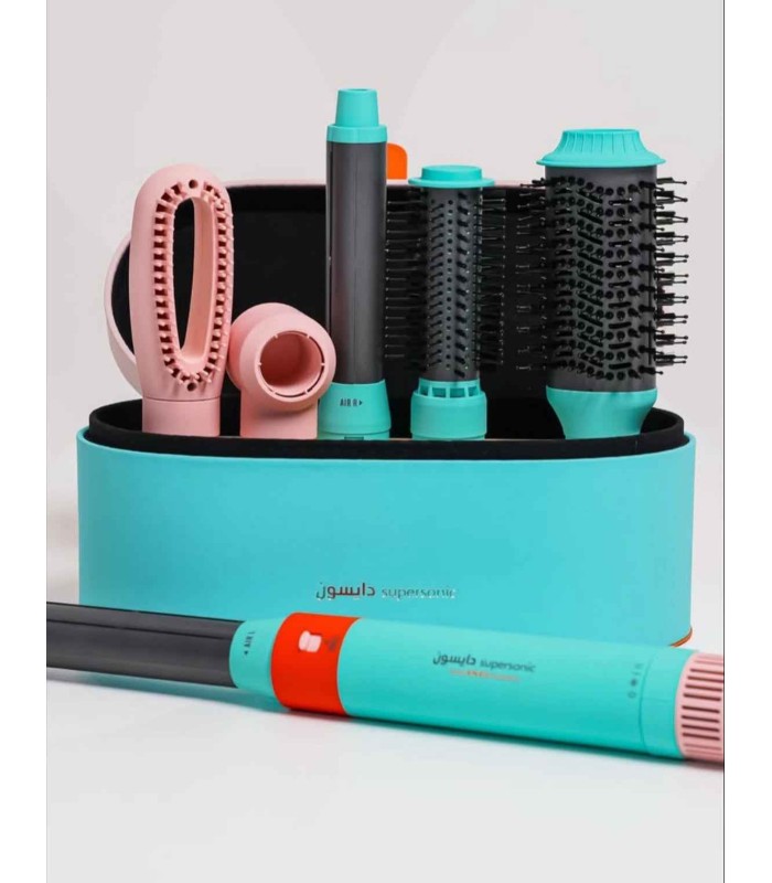 سشوار و حالت‌دهنده مو انزو مدل ENZO 6-in-1 Air Styler EN-4133 - رنگ فیروزه‌ای نارنجی