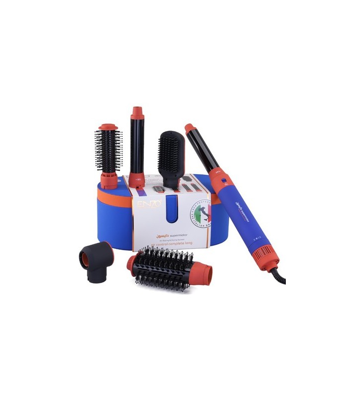 سشوار و حالت‌دهنده مو انزو مدل ENZO 6-in-1 Air Styler EN-4133 - رنگ آبی نارنجی