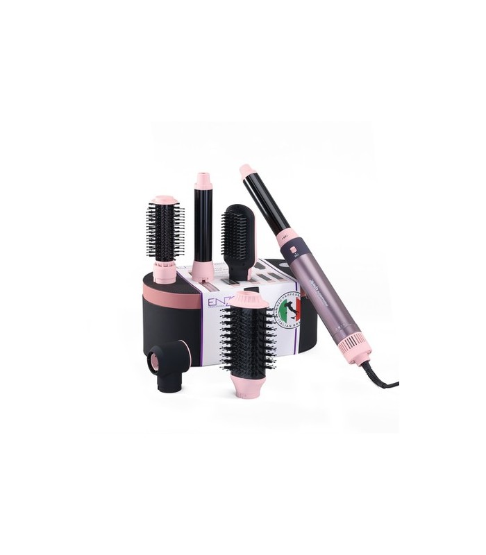 سشوار و حالت‌دهنده مو انزو مدل ENZO 6-in-1 Air Styler EN-4133 - رنگ مشکی صورتی