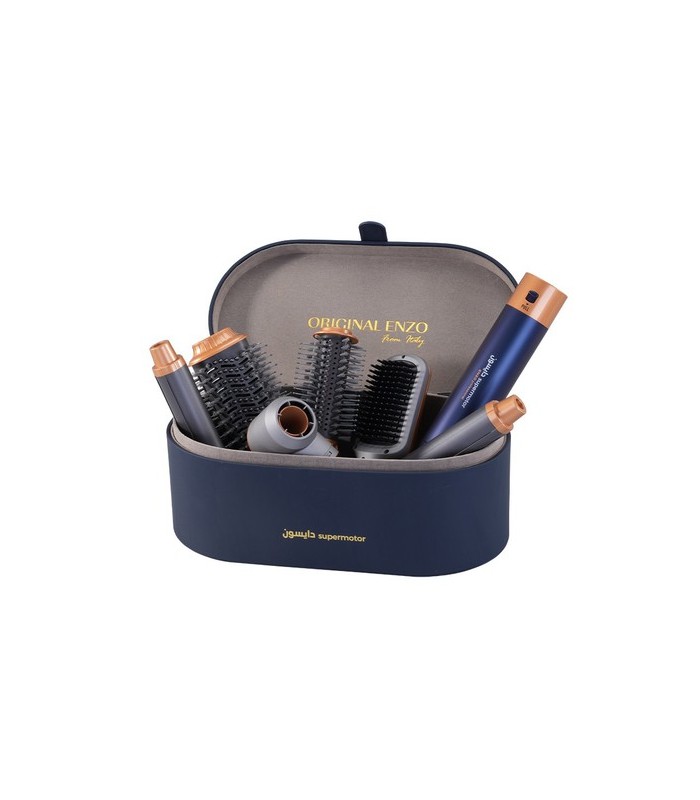 سشوار و حالت‌دهنده مو انزو مدل ENZO 6-in-1 Air Styler EN-4133 - رنگ سرمه‌ای نارنجی